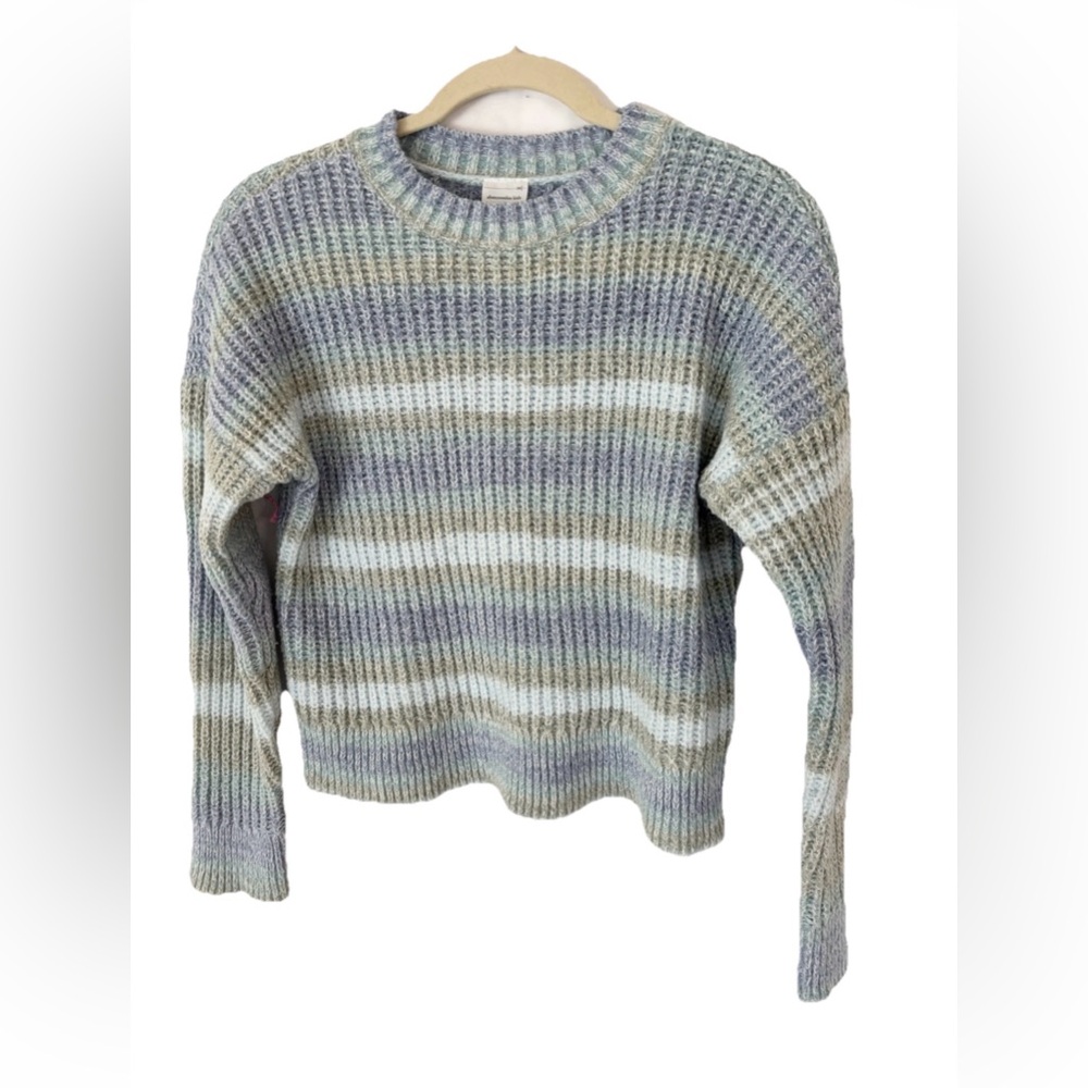 Abercrombie Kids Blue and Tan Striped Sweater